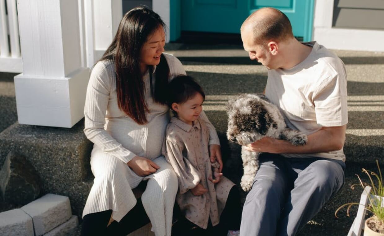 family and dog