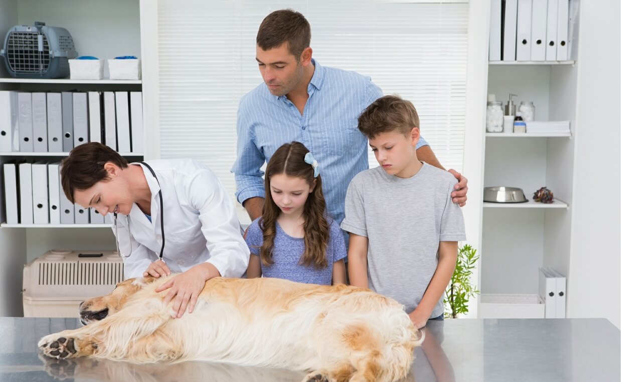 FAMILY AT VET GRIEVING