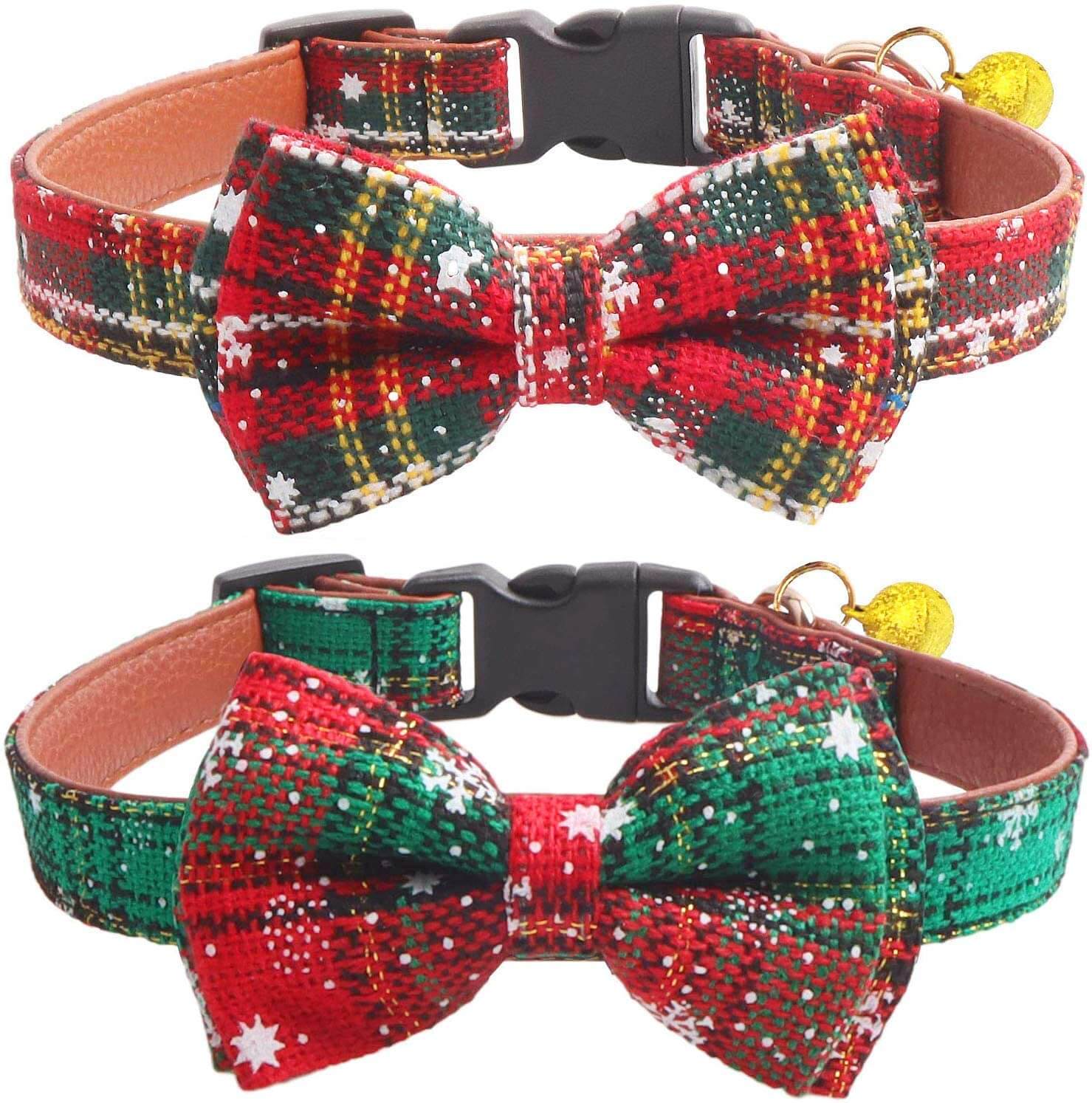 2 Pack Set Christmas Snowflake Dog Collars