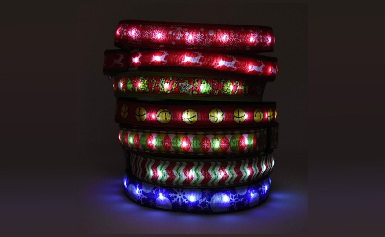 lighted holiday collars