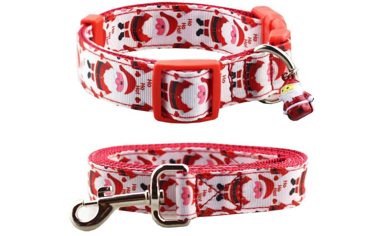 santa ho ho ho collar and leash set