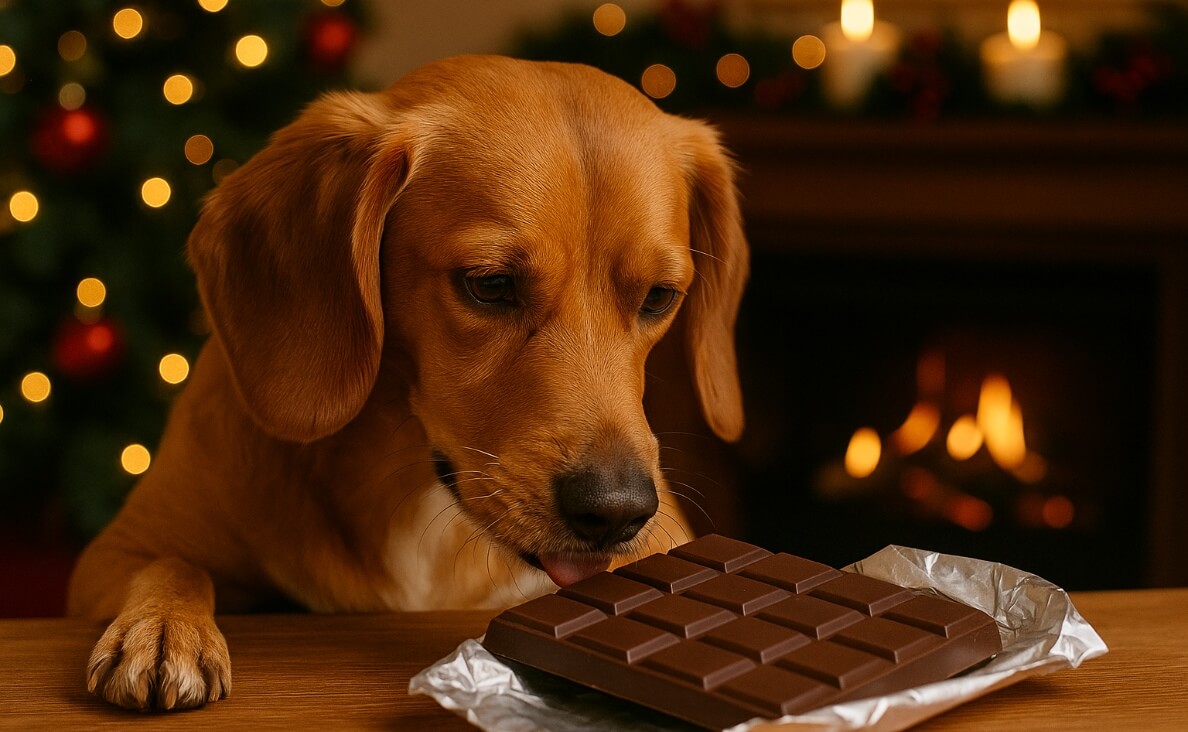 Dog Eats Chocolate Christmas